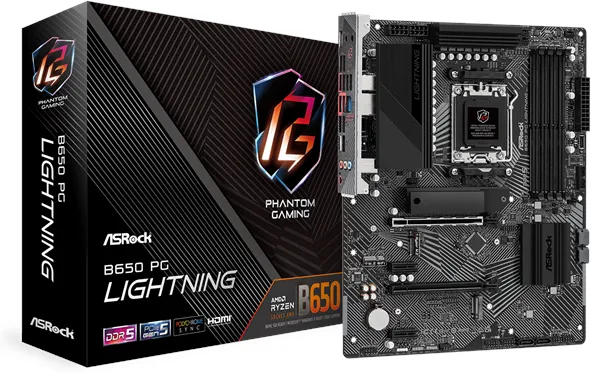ASRock B650 PG Lightning Emolevy - AMD B650 - AMD AM5-kanta - DDR5 RAM - ATX