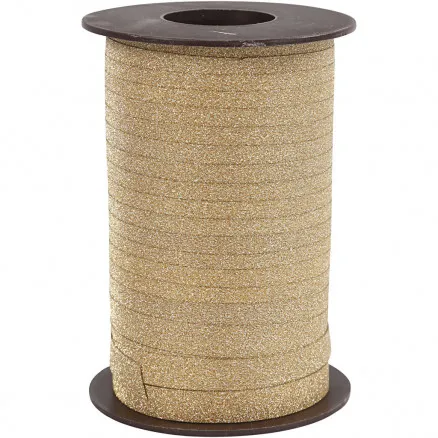 Lahjanauha, kulta, L: 10 mm, kimalle, 100 m/1 rulla.