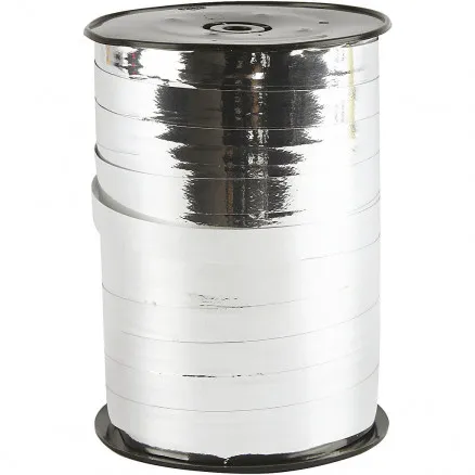 Lahjanauha, metallihopea, L: 10 mm, kiiltävä, 250 m / 1 rulla.